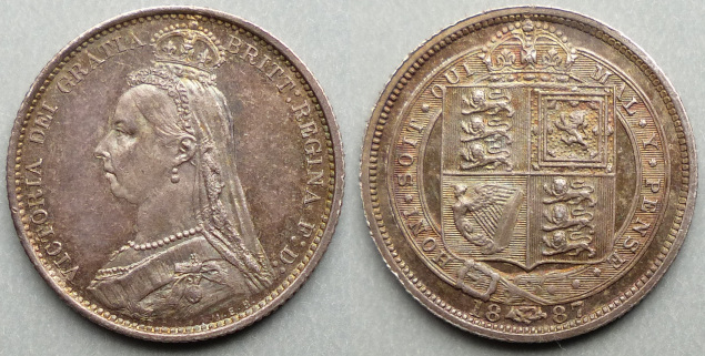 1887 sixpence